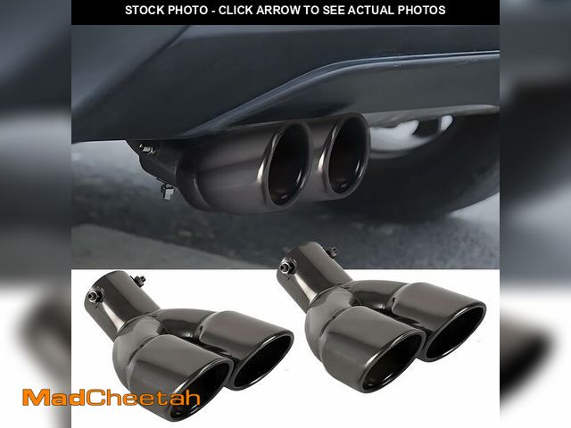 Lot 74-12976205 - OtpOutopa 2PCS Dual Exhaust Tip 2.48 inch Inlet, Universal Black Car Exhaust Tips Curved Muffler Tip...