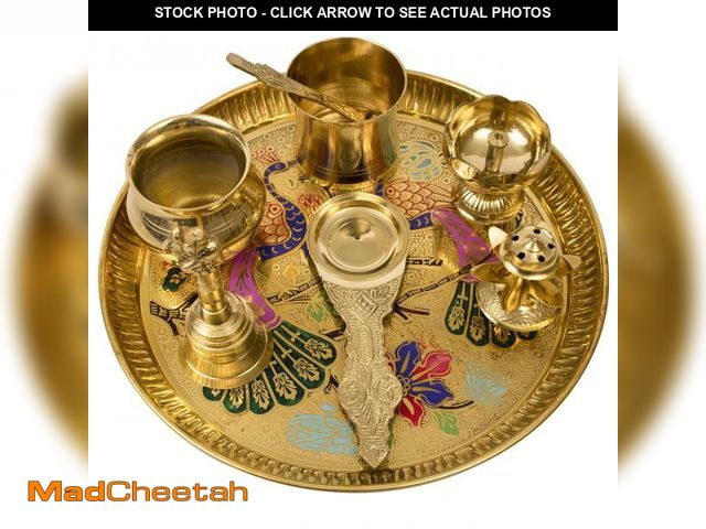 Lot 74-12220922 - Spillbox Swastik Christmas Plates Aluminium Gold Color - USED