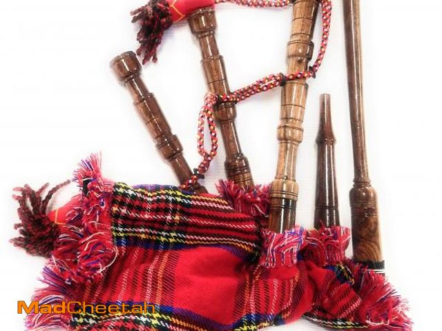 Lot 74-11553617 - Mini bagpipe Rosewood irish Royal Stewart cover &amp; cord Starter playable for beginner kids junior...