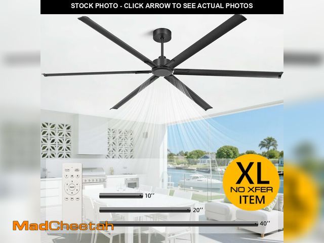Lot 74-12819322 - YYEHON 108 Inch Large Industrial Ceiling Fans, HVLS Commercial Black Fan with DC Reversible Motor, 6...