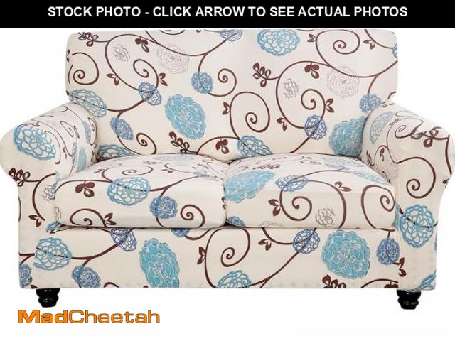Lot 74-11556399 - SearchI Stretch Sofa Cover Printed Couch Cover, Floral Pattern 3 Pieces Loveseat Slipcover with 2 Se...