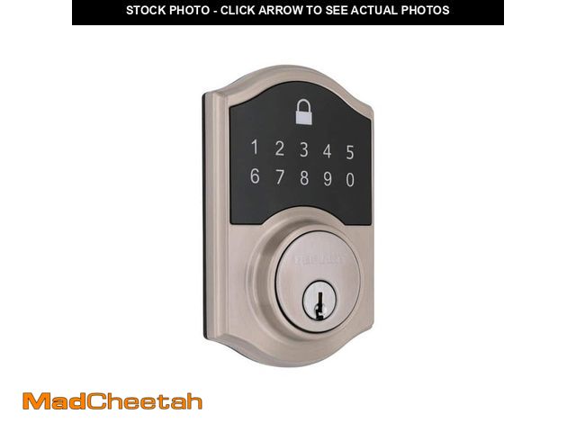 Lot 74-12591072 - Defiant Castle Satin Nickel Compact Touch Electronic Single Cylinder Deadbolt 32GC7X2D01AHP - UNUSED