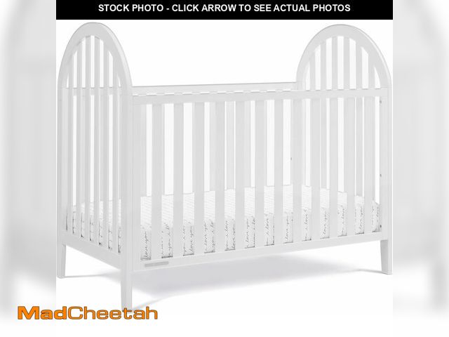 Lot 74-13073854 - Delta Children Milano 4-in-1 Convertible Crib - Greenguard Gold Certified, Bianca White - UNUSED