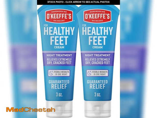 Lot 74-11554619 - (MISSING ONE BOTTLE) O'Keeffe's for Healthy Feet Night Treatment Foot Cream -3 oz Tube Overnight Rel...