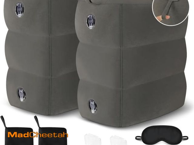 Lot 74-12510265 - Inflatable Travel Foot Rest Pillow - Travel Foot Rest for Airplane Flights, Car Seat Foot Rest for K...