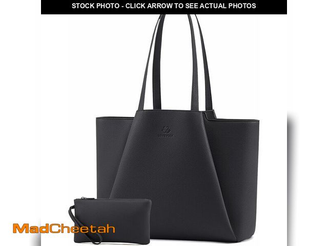 Lot 74-12328778 - LOVEVOOK Women's Lead Gray 15.6 Inch Laptop Tote Bag, Large Capacity Work Bag with Clutch, Water Res...