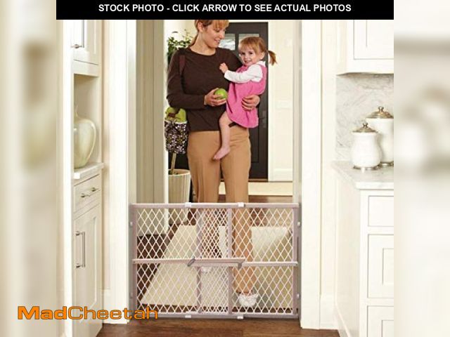 Lot 74-12098557 - Toddleroo by North States Diamond Mesh Wooden Baby Gate: 26.5"- 42" Wide. Pressure Mounted Baby Gate...