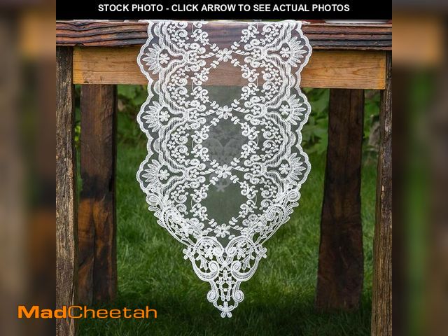 Lot 74-14264603 - ARTABLE Rectangle Table Runner Lace Macrame Embroidered Table Runners with Exquisite Vintage Shabby ...