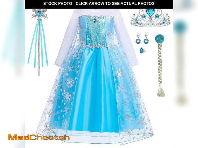 Lot 74-12878862 - Little Girls Princess Costume Blue Cosplay Dress up for Halloween Party with Accessories, Blue, 2-3 ...