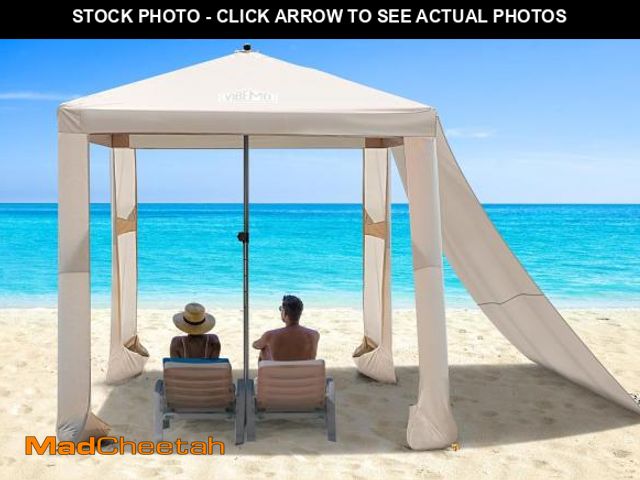 Lot 74-12139743 - Vibemo Beach Cabana, 6.2' x 6' Portable Canopy with Side Wall, 4 Adjustable Height, UPF 50+ UV Prote...