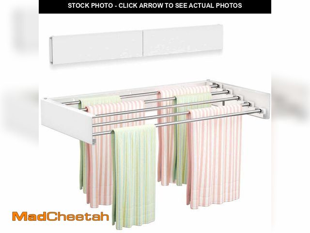 Lot 74-14603351 - Wall Mounted Clothes Drying Rack 23.6",Foldable Laundry Rack Collapsible Indoor,Hidden Space Saver w...