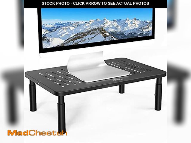 Lot 74-12801715 - WALI Computer Monitor Stand for Desk, Adjustable Laptop Riser, Desk Monitor Stand Underneath Storage...