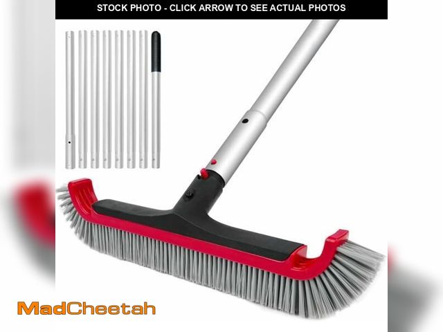 Lot 74-14214012 - Swimming Pool Brush with Pole - 17.5" Wall Brush with 10FT Adjustable Aluminum Pole, Nylon Bristles,...