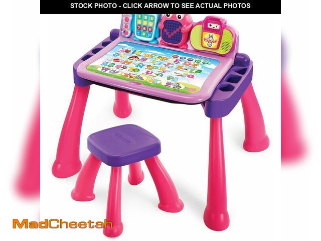Lot 74-13583593 - VTech Touch and Learn Activity Desk Deluxe, Pink - USED