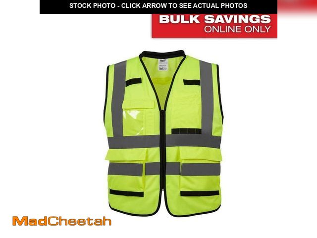 Lot 74-14362633 - Performance Large/X-Large Yellow Class 2 High Visibility Safety Vest with 15 Pockets - UNUSED