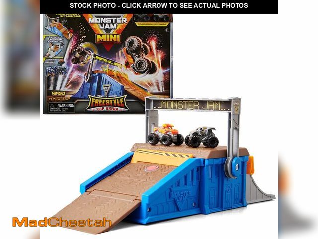 Lot 74-12715014 - Monster Jam Mini Freestyle Flip Arena Playset and Storage with 2 Mini Trucks, Kids Toys for Boys and...