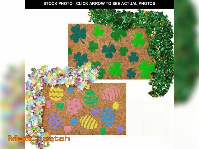 Lot 74-13546616 - Nuanchu 3 Sets St. Patricks Day Shamrock Doormat Mat Easter Rabbit Doormat 16 x 28 Inch with Tinsel ...
