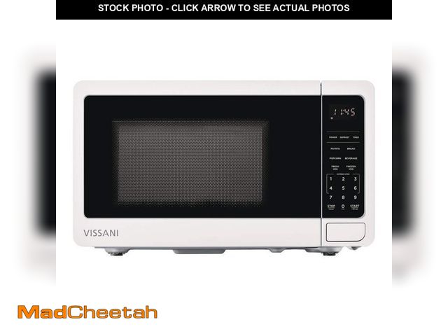 Lot 74-14256800 - Vissani 0.7 cu. ft. Electric 700-W Countertop Microwave in White with Turntable,  6-Heating Function...