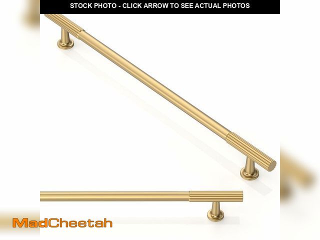 Lot 74-14264658 - Asimerdeco 10 Pack Brushed Brass Cabinet Pulls 10 Inch(254mm) Kitchen Cabinet Handles Solid Zinc All...