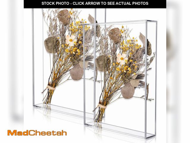 Lot 74-14145000 - Barydat 2 Pcs 11'' x 14'' Acrylic Shadow Boxes Display Cases, Shadow Box DIY Frame Clear Acrylic Dis...