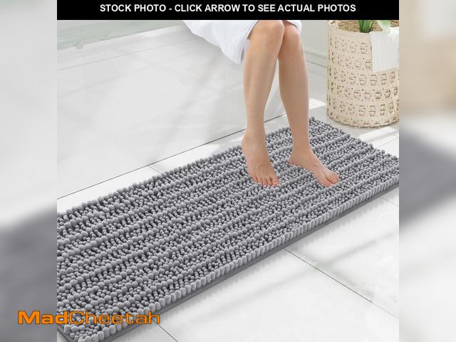 Lot 74-12331780 - Smiry Bathroom Rugs Mat 47x17, Extra Soft Absorbent Chenille Bath Rugs, Non Slip Rubber Backing Mach...
