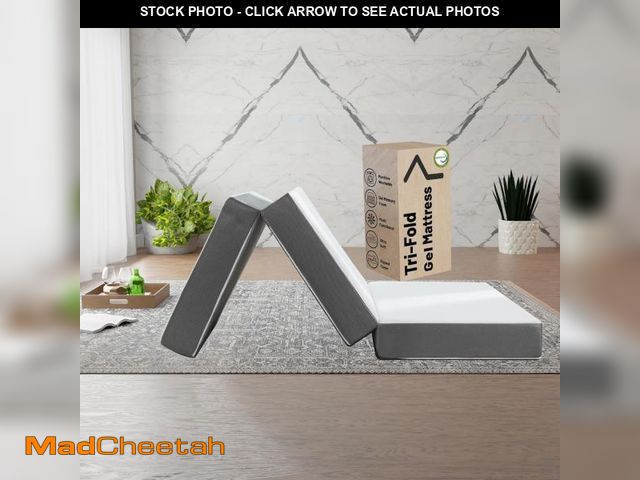 Lot 74-12138159 - Zayton, 5-Inch Tri-Folding Gel Memory Foam Portable Floor Mattress | Breathable Mesh, Ultra Soft, Co...