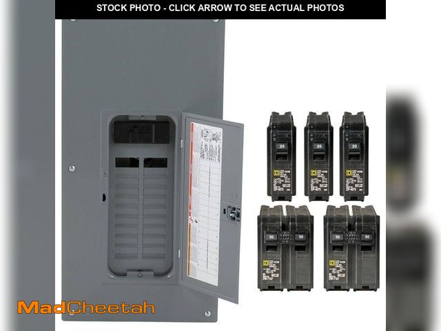 Lot 74-12997544 - Square D Homeline 200 Amp 20-Space 40-Circuit Indoor Main Breaker Plug-On Neutral Load Center with C...