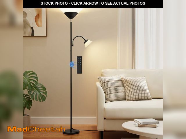 Lot 74-13995982 - SIBRILLE 2-in-1 Torchiere Floor Lamp, 34W Super Bright LED Standing Lamp with Remote &amp; Touch Con...