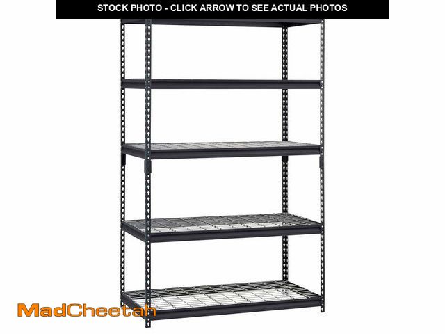 Lot 74-12863493 - Hart 48"W x 24"D x 72"H 5-Tier Steel Shelving with Wire Decking; 4,000 lbs. Total Capacity; Black - ...