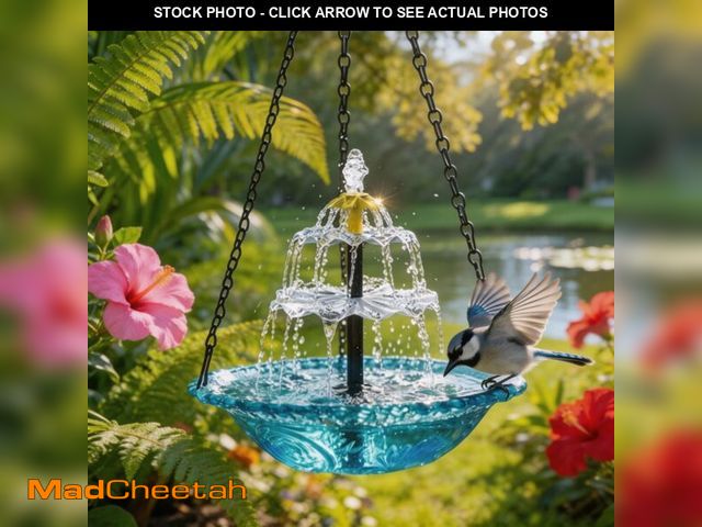 Lot 74-14205210 - 2026 New Solar Cascade Hanging Bird Bath Fountain Ã¢â¬â Outdoor Bowl Bird Bath with Solar Pump, L...