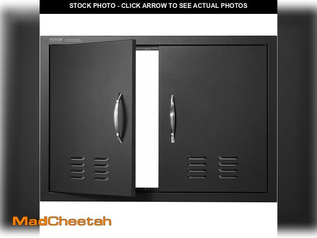 Lot 74-12633427 - VEVOR BBQ Access Door, 30W x 21H Inch Double Outdoor Kitchen Door, Cold Plate Flush Mount Door, Wall...