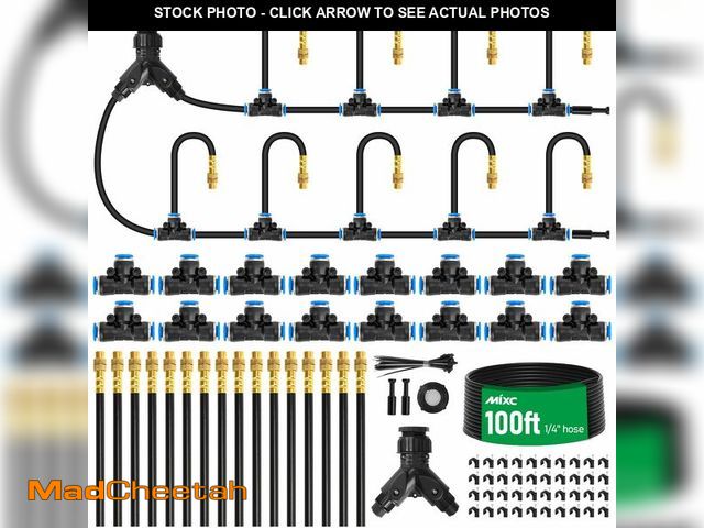 Lot 74-13952433 - MIXC 100Ft 1/4" Drip Irrigation System,2026-Upgrade Garden Irrigation Kit with 16pcs Adjustable Copp...