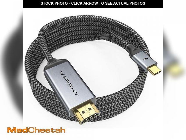 Lot 74-11558702 - Warrky USB C to HDMI Cable 4K, 15ft [Braided, High Speed] Thunderbolt 3 to HDMI Adapter Compatible f...