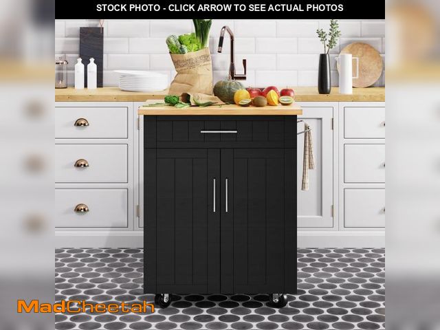Lot 74-12494003 - Shintenchi Kitchen Island Cart with Storage,Rolling Kitchen Island Side Table on Wheels with Worktop...