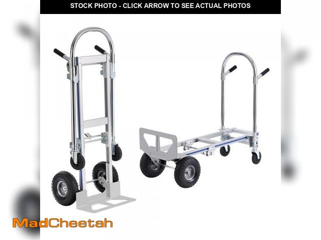 Lot 74-12146555 - VEVOR 2 in 1 800 lbs. Aluminum Hand Truck Heavy-Duty Industrial Convertible Folding Hand Truck and D...