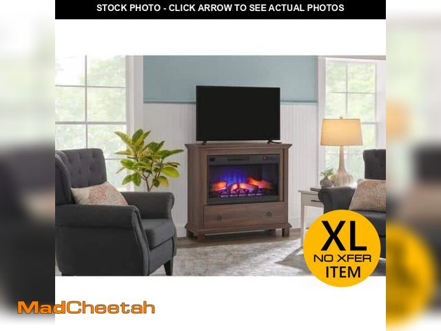 Lot 74-12850759 - *DIRTY/BROKEN LEG/CHIPPED* StyleWell 43 in. W Freestanding Media Mantel Electric Fireplace in Brown ...