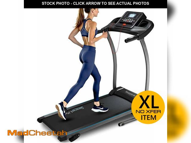 Lot 74-12661791 - SereneLife Electric Folding Treadmill - Compact Digital Fitness Machine, Bluetooth App Sync, Manual ...