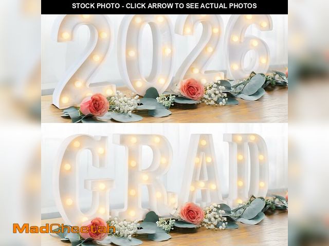 Lot 74-13960933 - Graduation Decorations 2026 Deals - 8 LED Marquee Light Up Letters Sign "PROM 2026" - Class of 2026 ...