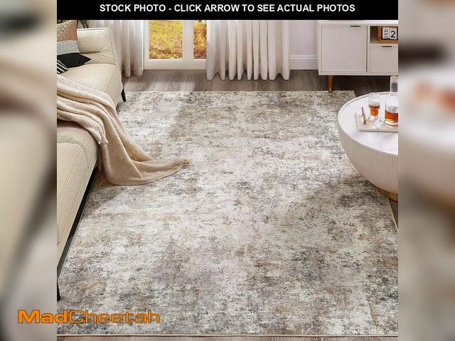 Lot 74-13061173 - Toyoso 8x10 Area Rug Living Room Rugs - Washable Neutral Modern Abstract Soft Thin Large Rug Indoor ...