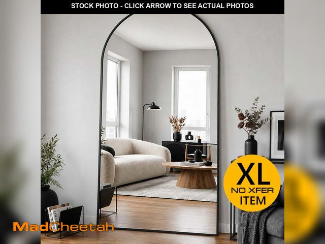 Lot 74-14585684 - Cuteday 78"x 38" Full Length Mirror Arched Standing Floor Mirror Full Body Mirror, Black - UNUSED