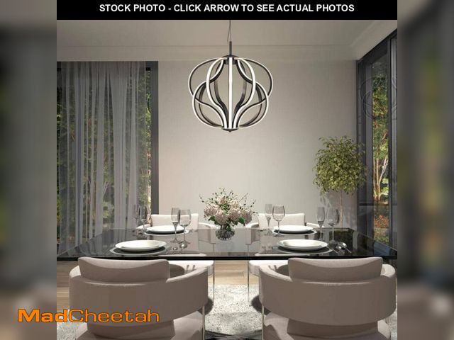Lot 74-12531195 - Artika Meridian 30-Watt 1 Light Black Modern Integrated LED Pendant Light Fixture for Dining Room or...