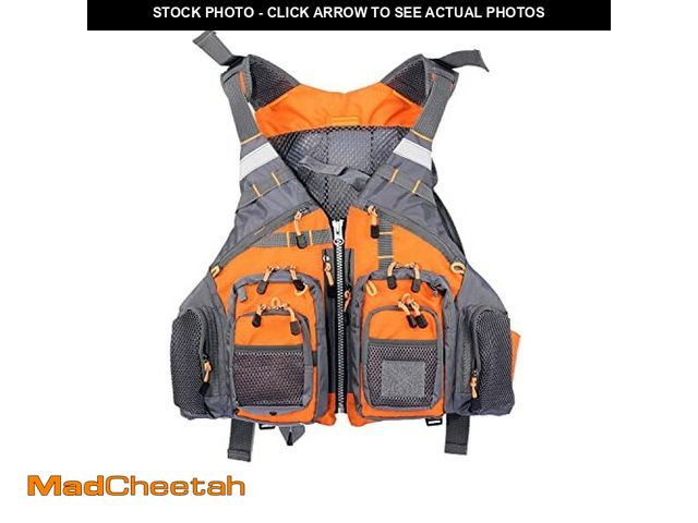 Lot 74-13961927 - JKSPORTS Fly Fishing Vest Fishing Safety Life Jacket for Swimming Sailing Boating Kayak Floating Mul...