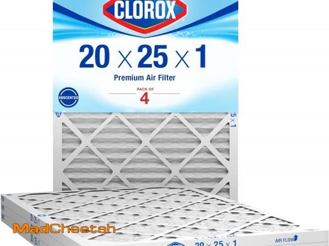 Lot 74-12137588 - Clorox 20x25x1 Air Filter, MERV 13 Pleated HVAC AC Furnace Air Filters, MPR 1500 &amp; FPR 10 - Pack...