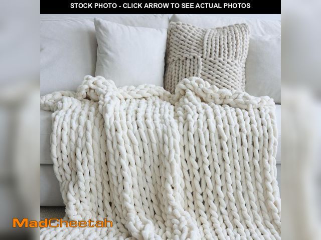 Lot 74-12439051 - Maetoow Chenille Chunky Knit Blanket Throw Ã¯Â¼Ë40Ãâ50 InchÃ¯Â¼â°, Handmade Warm &amp; Cozy Bla...