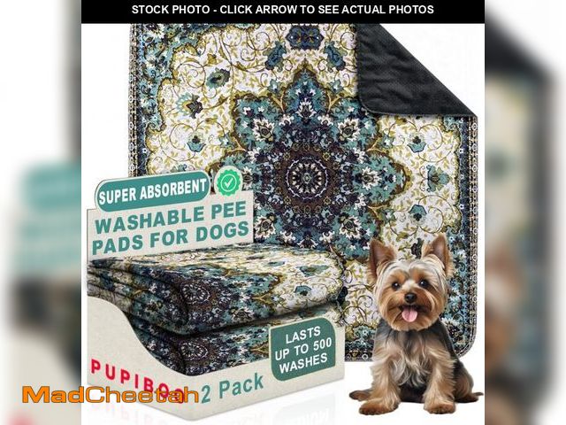 Lot 74-12330810 - PUPIBOO Washable Pee Pads for Dogs - Super Absorbent Reusable Puppy Training Pads - 100% Waterproof,...
