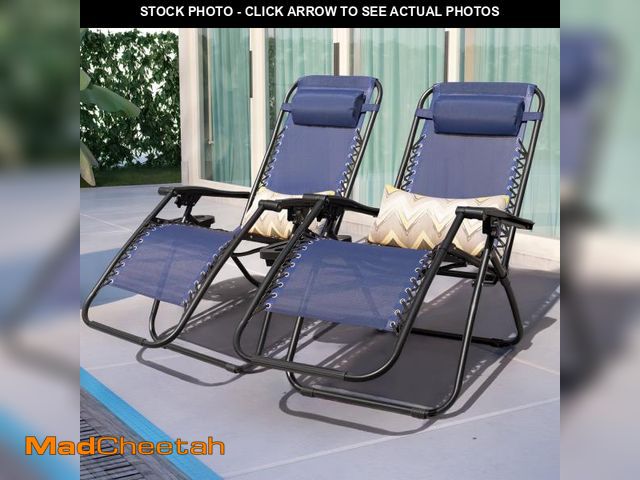 Lot 74-12513242 - Lacoo 145Â° Zero Gravity Chair Patio Outdoor Foldable Lawn Lounge Chair Reclining Chair with Adjusta...