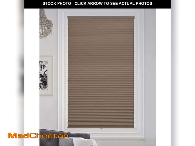 Lot 74-13646644 - (MISSING HARDWARE) BlindsAvenue Warm Cocoa Cordless Blackout Cellular Honeycomb Shade, 9/16 in. Sing...