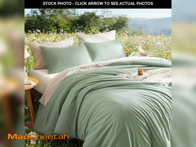 Lot 74-13627153 - Litanika Comforter Full Size Set Sage Green, 3 Pieces Lightweight Bed Set, Solid Bedding Comforters ...
