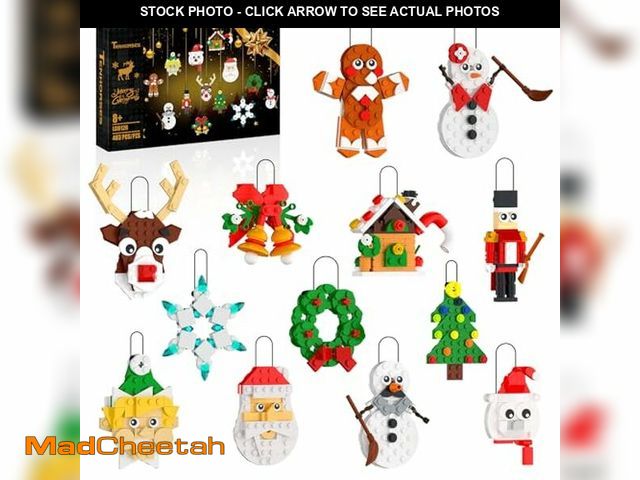 Lot 74-12601443 - Christmas Ornaments Building Kit, Christmas Tree, Wreath, Santa, Snowman, Gingerbread, Reindeer, Nut...