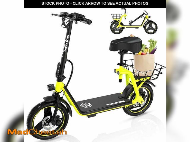Lot 74-13055653 - (MISSING HARDWARE,CHARGER,) MEGA MOTION Electric Scooter Ebike, 400W Foldable Scooter with Seat 18.6...